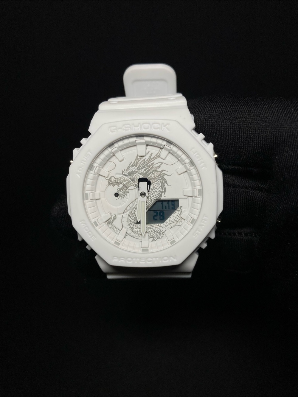 Custom G Shock White Dragon Ga 2100 Model